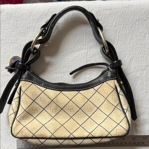 Dooney & Bourke Black and Cream Shoulder Bag